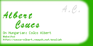 albert csucs business card